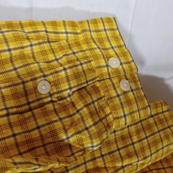 Men's Carhartt Plaid Button up Long Sleeve Size L Yellow White Blue Gray - Picture 5 of 7